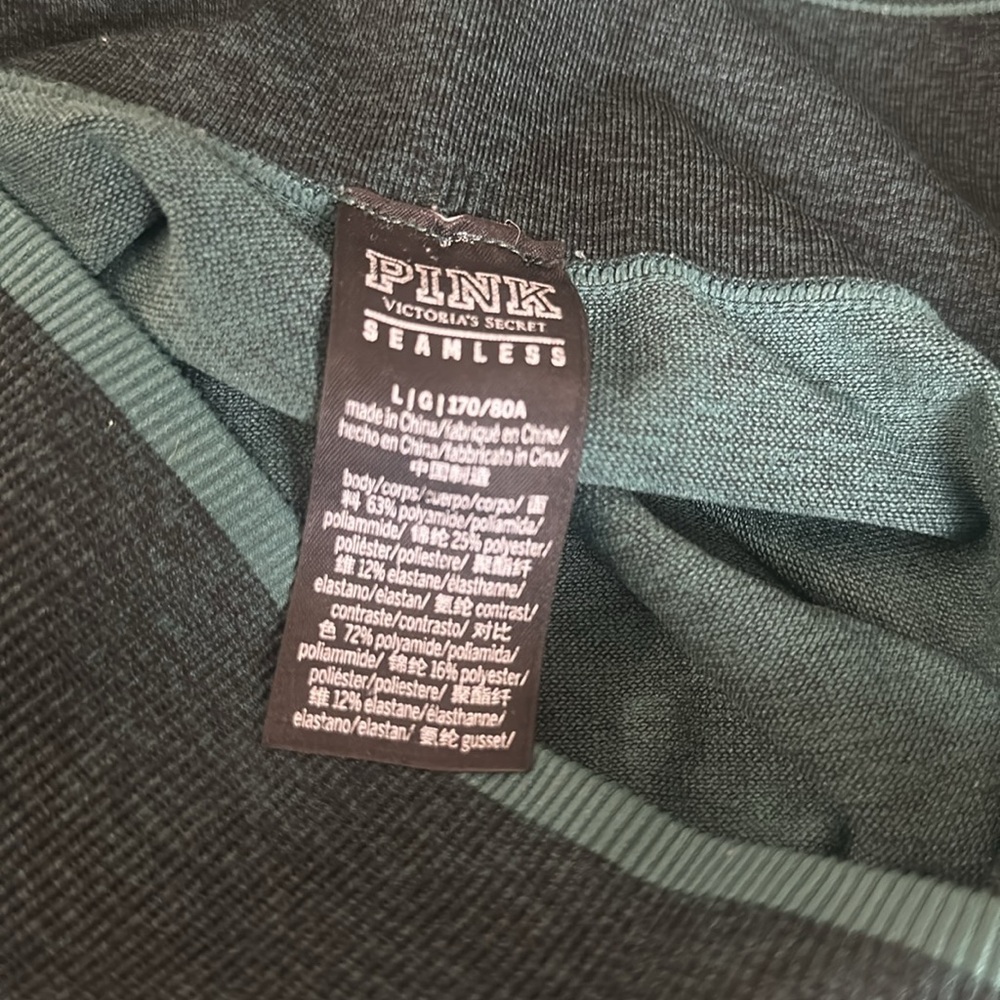 Pink Green Seamless Leggings Size Large - Picture 3 of 4